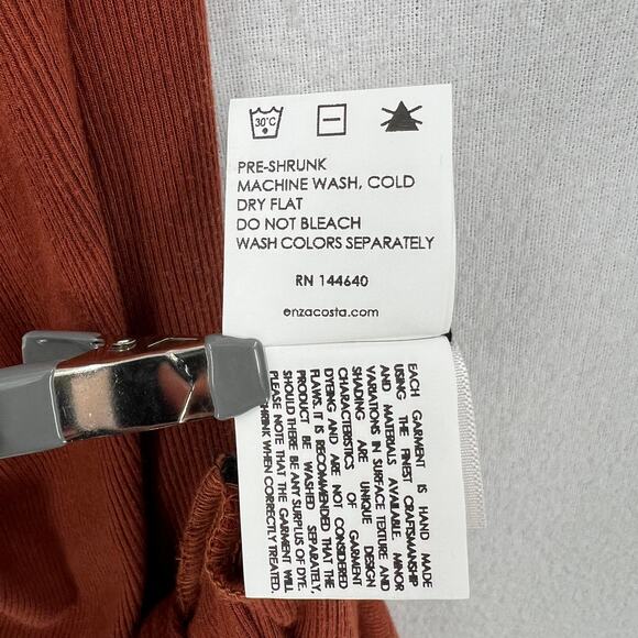 ENZA COSTA Dress Womens XS Umber Stretch Silk Knit Ruched Strappy Midi NEW - Picture 12 of 16